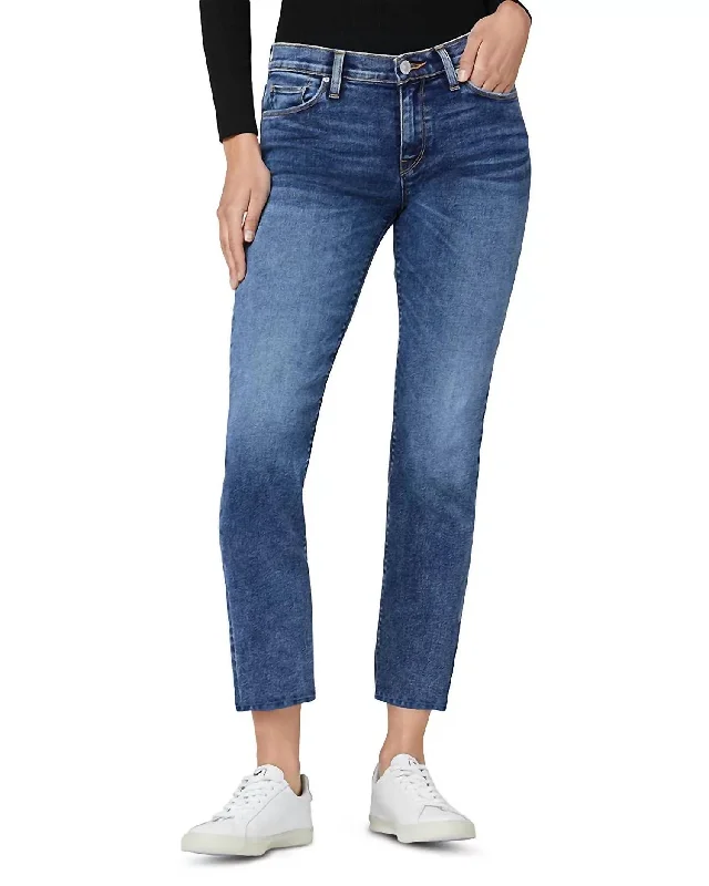 Printed Patterns Nico Straight Ankle Jeans In Journey Home Blue