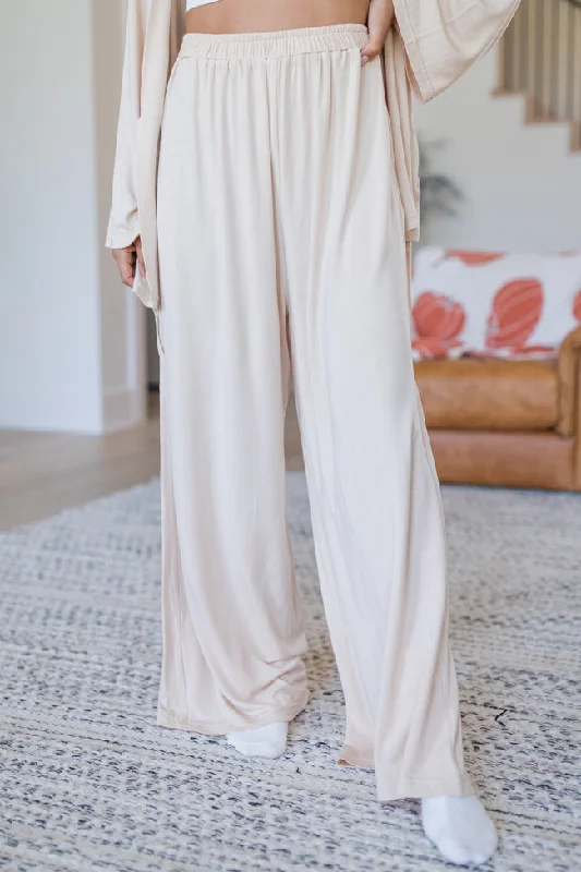 Versatile Items Right At Home Beige Pajama Pants