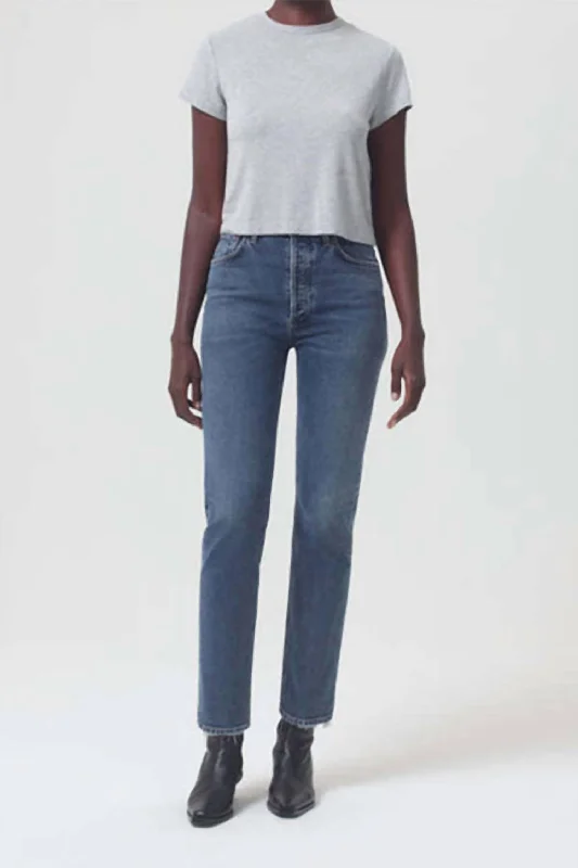 Fashionable And Versatile Riley Straight Leg Jean In Cypher