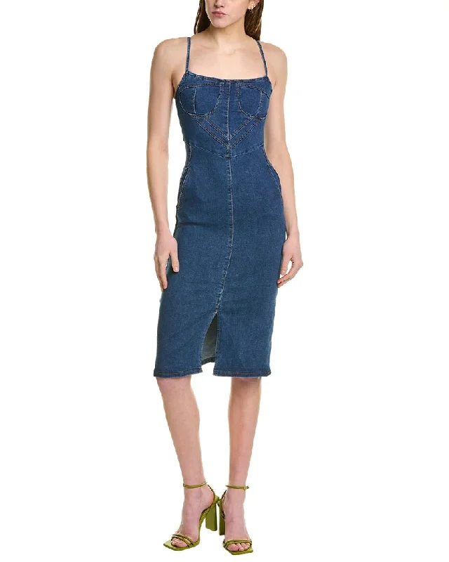 Urban Sense & ROUGE Denim Midi Dress