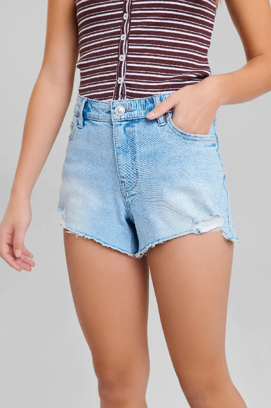 Personalized Design Short en jeans bords effilochés - Femme