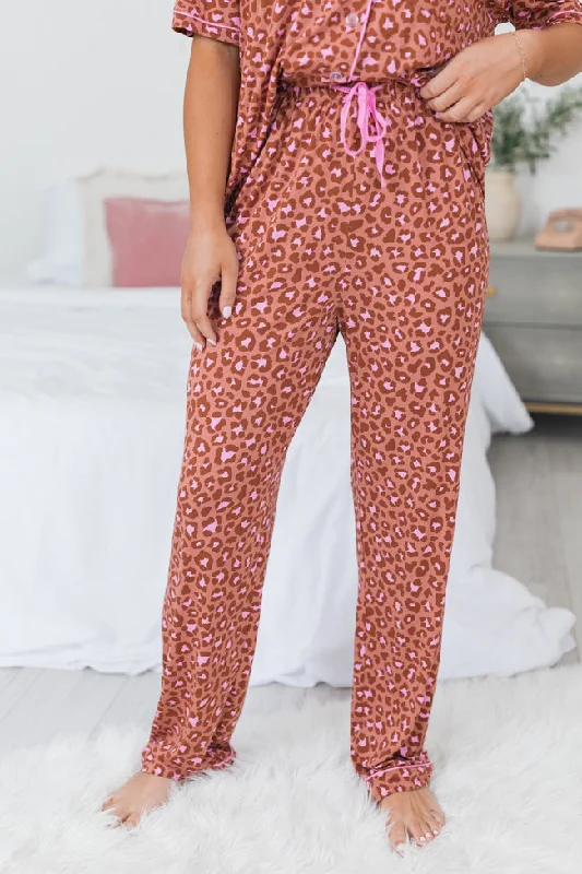 Printed Patterns Under The Stars In Pink Catwalk Couture Bamboo Pajama Pants