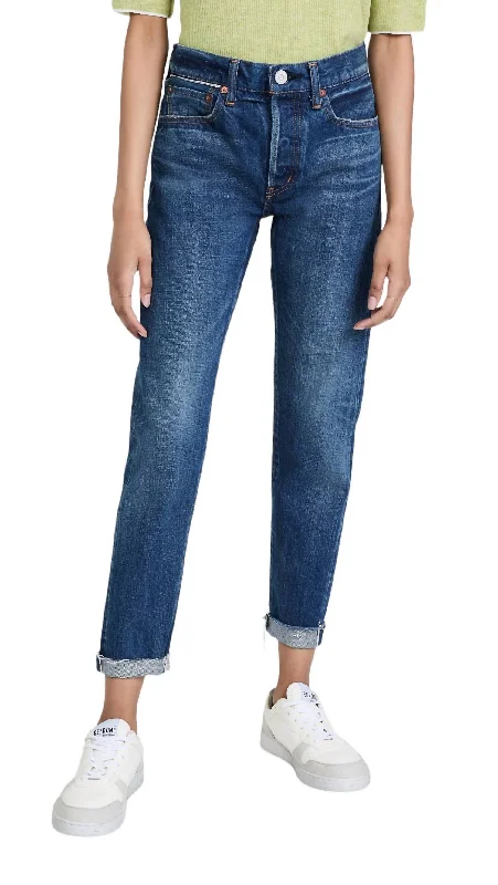 Lazy Home Wilbur Tapered Mid Rise Jean In Blue