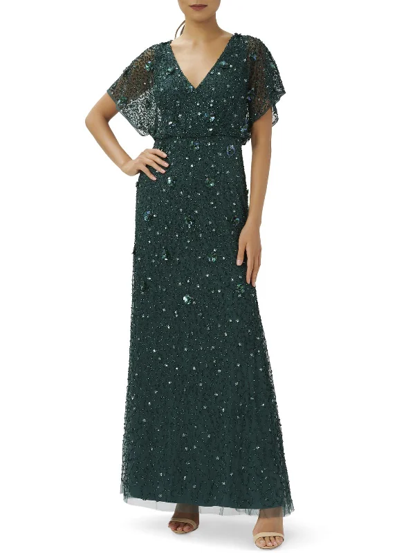 Eye-catching Personality Womens Beaded Maxi Evening Dress