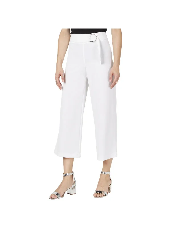 Elegant And Charming Womens Cropped Mid Rise Wide Leg Pants