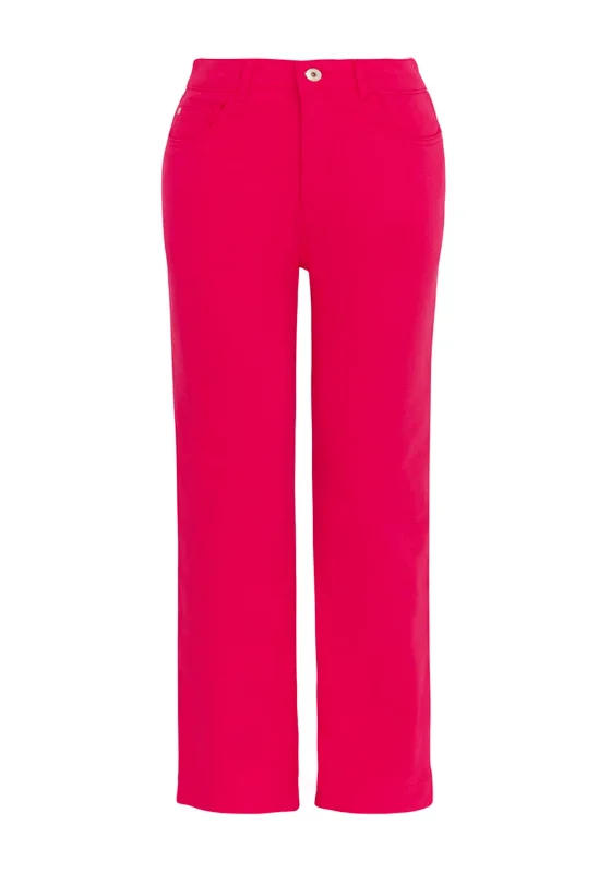 Autumn Selection Dolcezza High Rise Straight Leg Cropped Jeans, Fuchsia