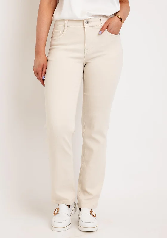 High Street Design Fransa Luxe Eli Straight Leg Jeans, Oatmeal