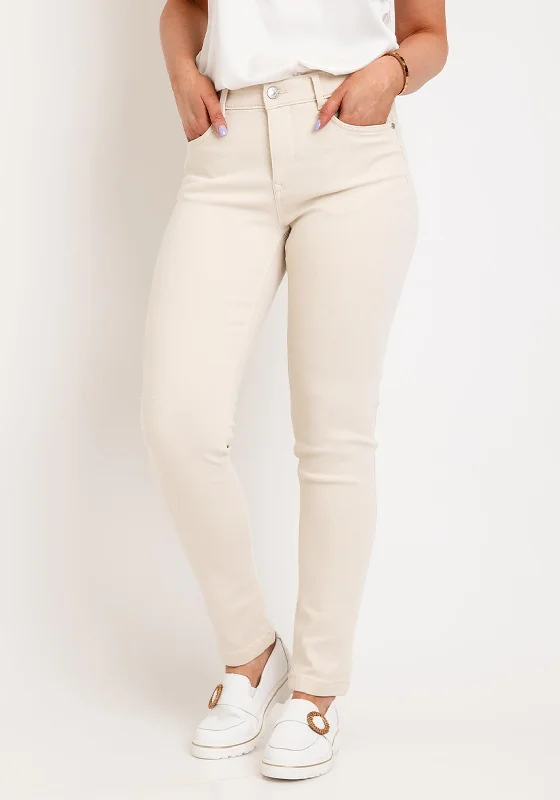 Minimal Style Fransa Luxe Elli Slim Leg Jeans, Oatmeal