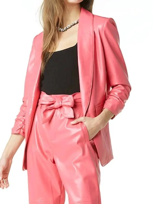 Tropical Style Kia Vegan Blazer In Azalea Pink