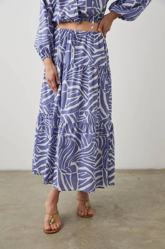 Fashion Selection Maria Midi Skirt In Island Waves