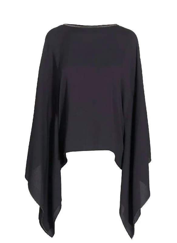 Sports Fashion Marocaine Cape Top In Black