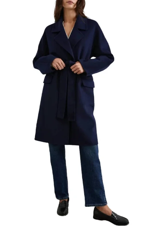 Classic Retro Marta Coat In Blue