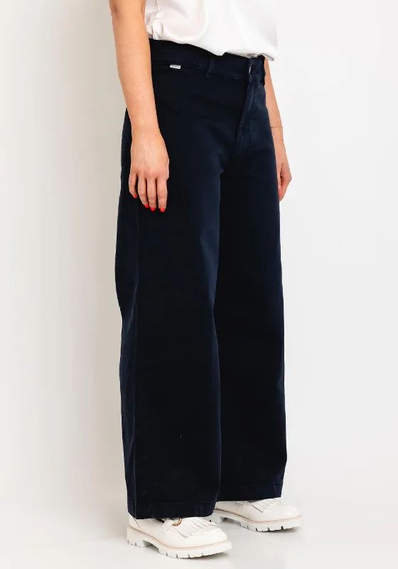 Fashion Style Pepe Jeans Tania Wide Leg Jeans, Navy