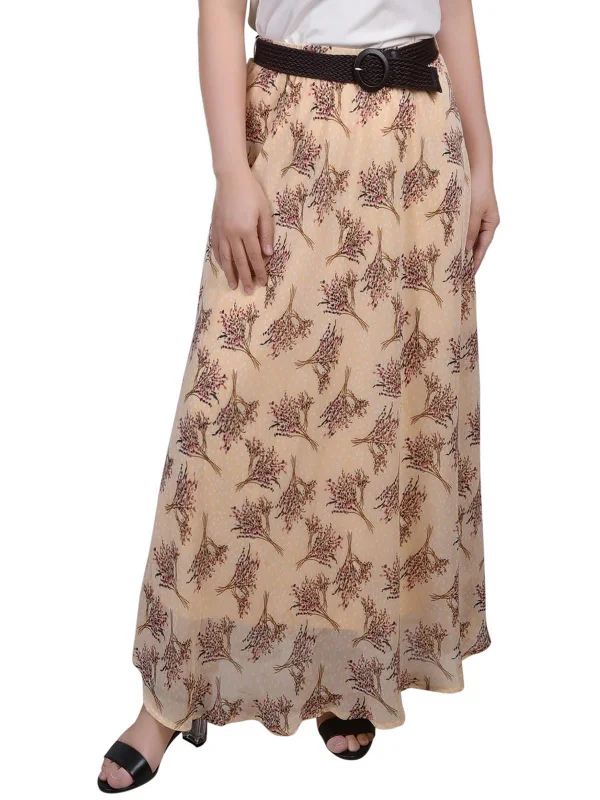 Fashionable Items Petites Womens Printed Lined Maxi Skirt