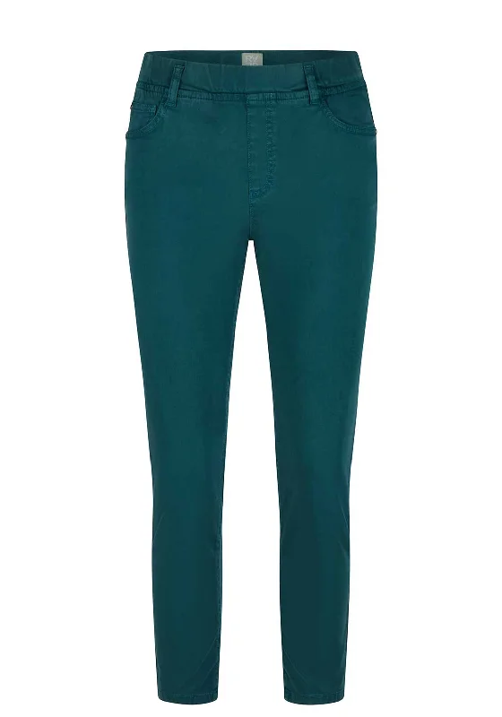 Comfortable And Casual Rabe Skinny Leg Trousers, Teal Blue