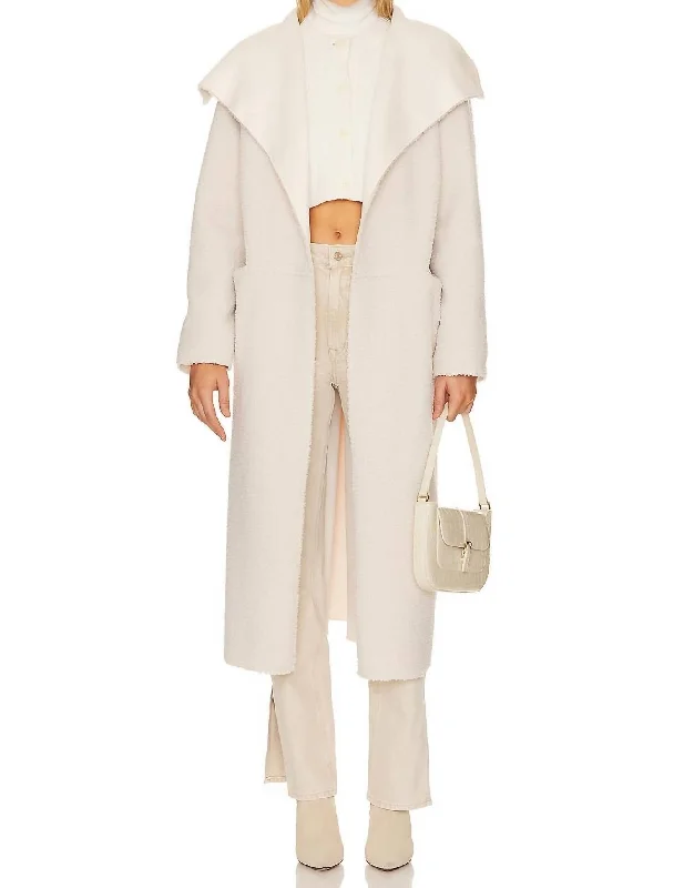 Sports And Leisure Reversible Faux Fur Coat In Cream