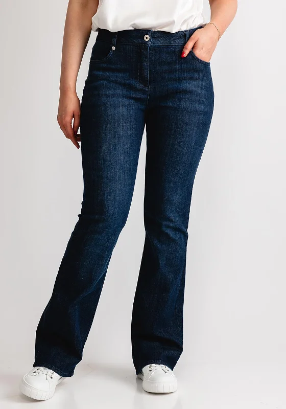 New Season Series Robell Joella Flared Leg Jeans, Dark Blue Denim