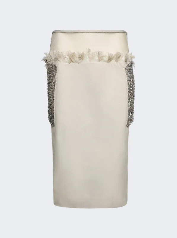 New Season Series Shredded Drop Waist Crystal Crochet Skirt