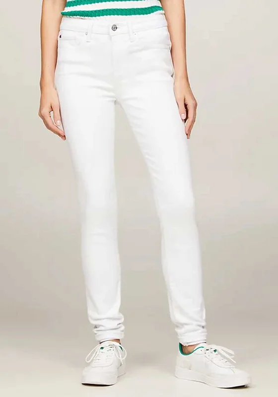 Street Cool Tommy Hilfiger Womens Como High Rise Skinny Jeans, White