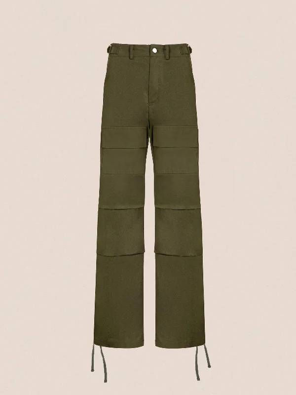 Celebrity Style Parachute Cargo Twill Pants