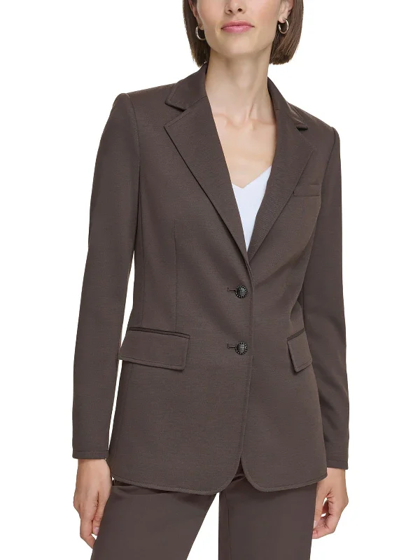 Fashion Innovation Womens Knit Two-Button Blazer