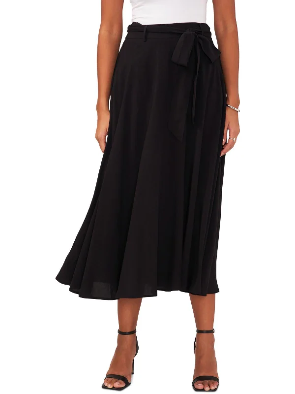 Comfortable Series Womens Mid Calf Belted Midi Skirt