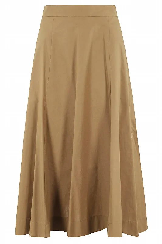 Fresh And Capable Women's Popeline Skirt In Terra