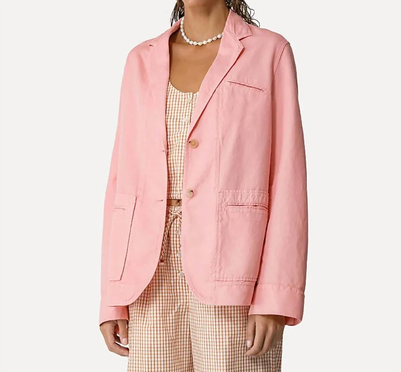 French Style Workwear Jacket In Rose