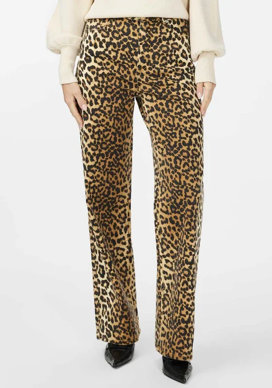 High Street Fashion Y.A.S Leonora Leopard Print High Waist Jeans, Nomad