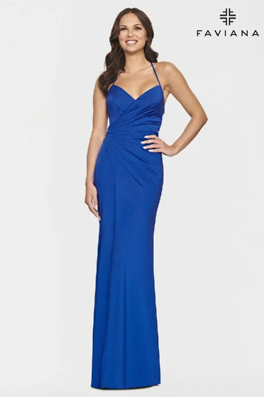 Fashion Style Faviana Tight V-Neck Prom Dress S10644