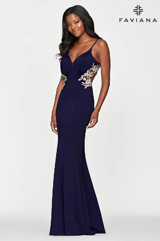 Soft And Comfortable Faviana Open Back Long Prom Dress S10668