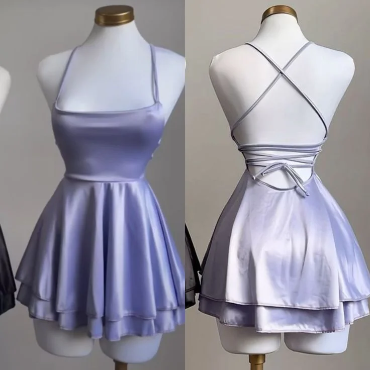 New Season Series Light Lilac A-Line Simple Cute Homecoming Dress Mini Party Dress, DP3241