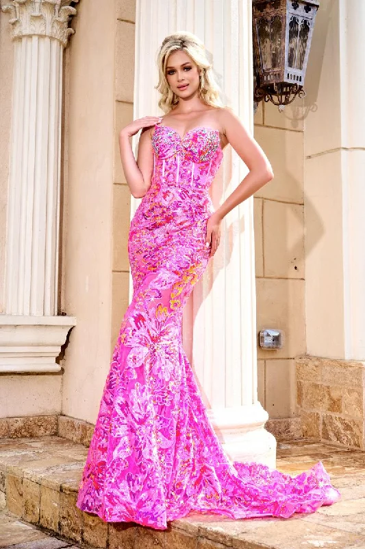 Sports Trend Portia and Scarlett Floral Sequin Prom Dress PS24347