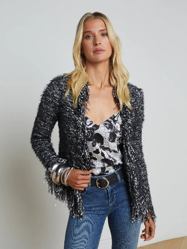 Practical Style Azure Fringe Cardigan Blazer