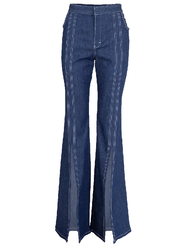 Feminine Charm High Waist Stitched Jean