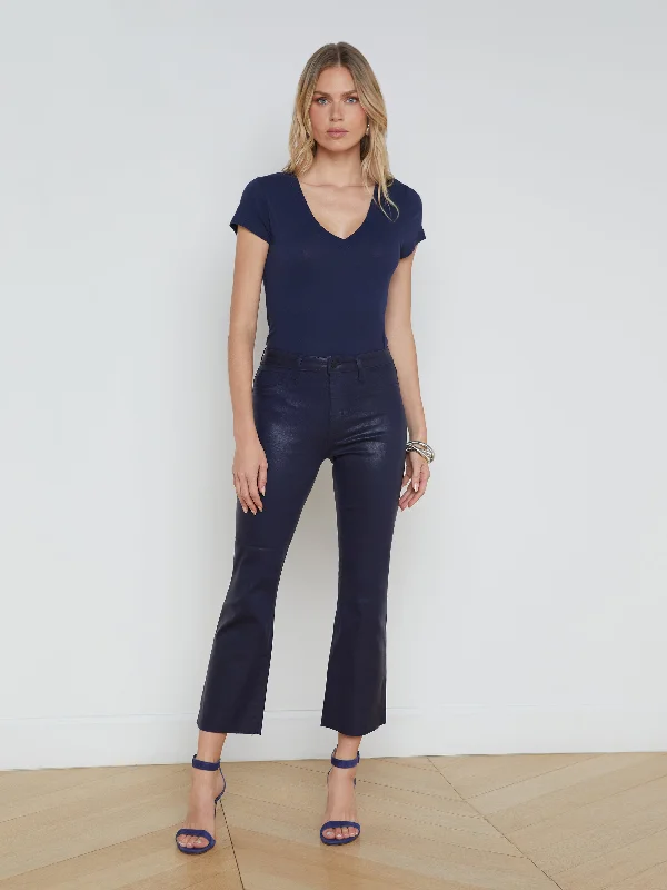 Personalized Outfit Kendra Coated Cropped Flare Jean