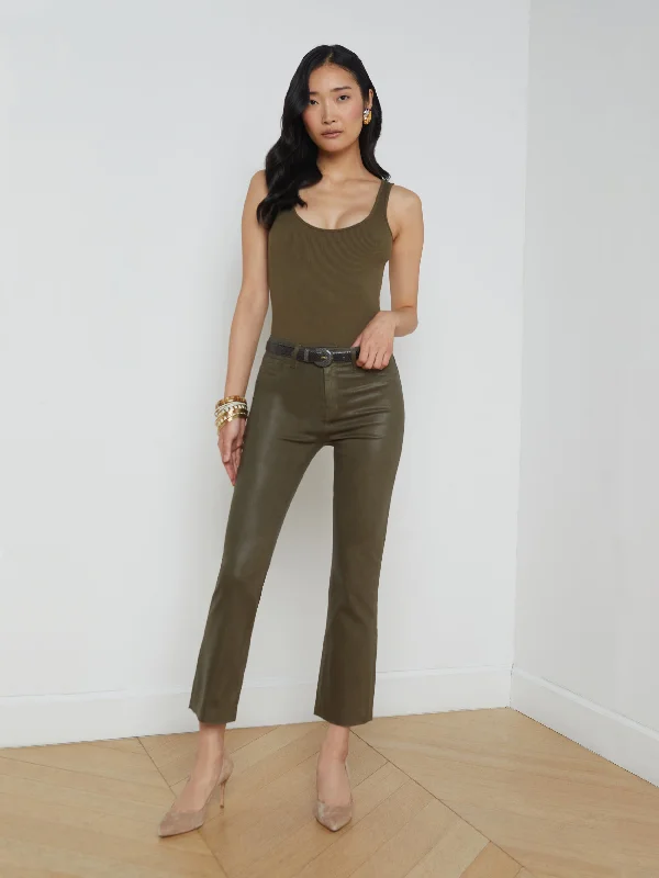 Street Charm Kendra Coated Cropped Flare Jean