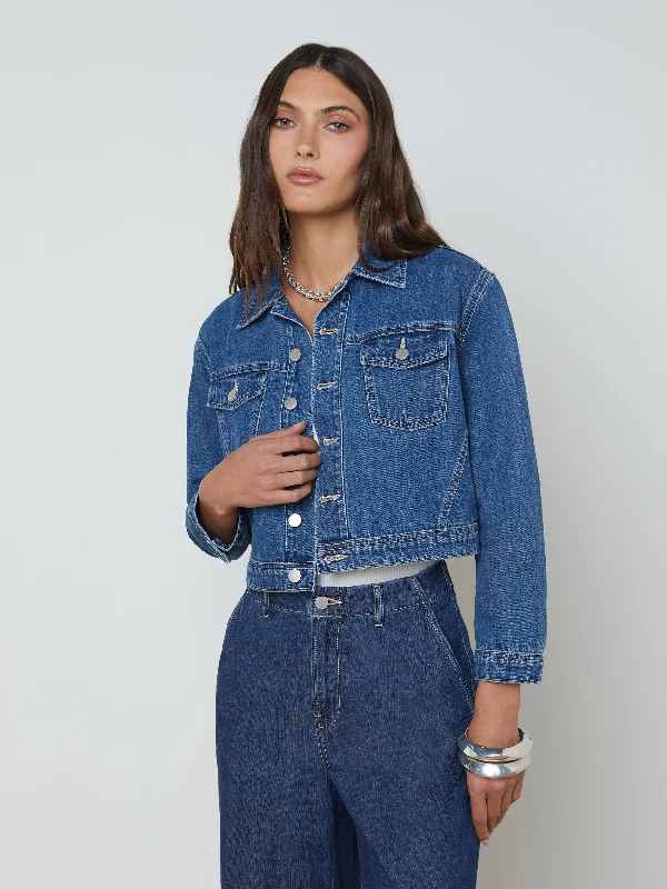 Romantic Data Koda Cropped Denim Jacket