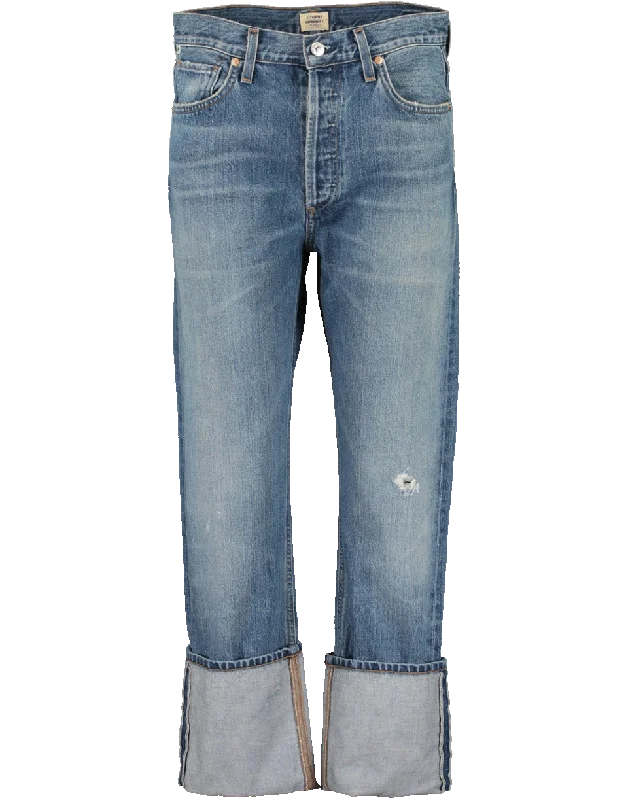 Personalized Series Reese Cuffed Stright Leg Jean